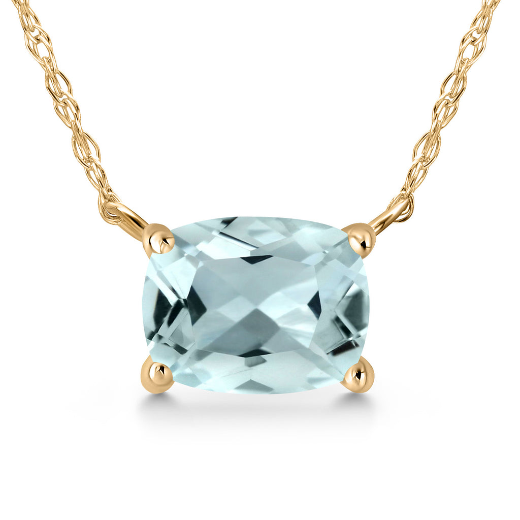 Aquamarine - March_Necklace in 14K Yellow Gold