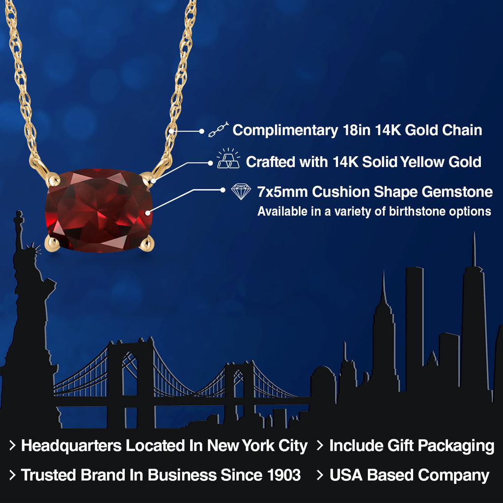 Garnet_Necklace in 14K Yellow Gold