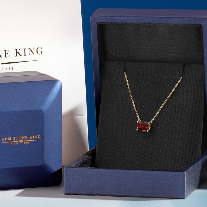 Garnet_Necklace in 14K Yellow Gold