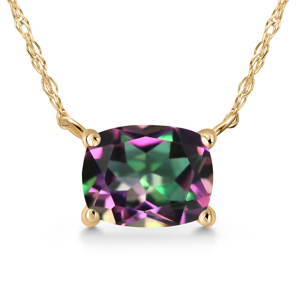 Green Mystic Topaz_Necklace in 14K Yellow Gold