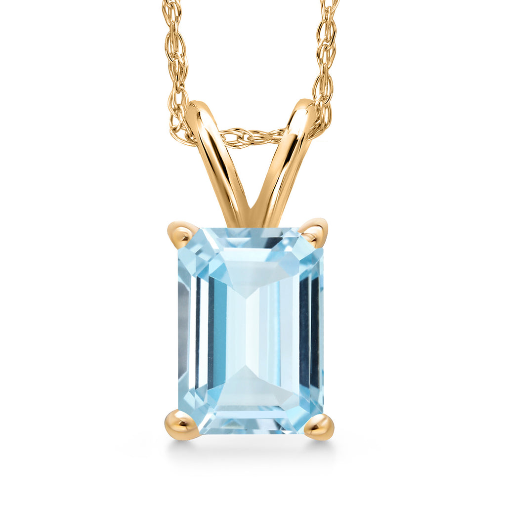 Aquamarine - March_Necklace in 14K Yellow Gold