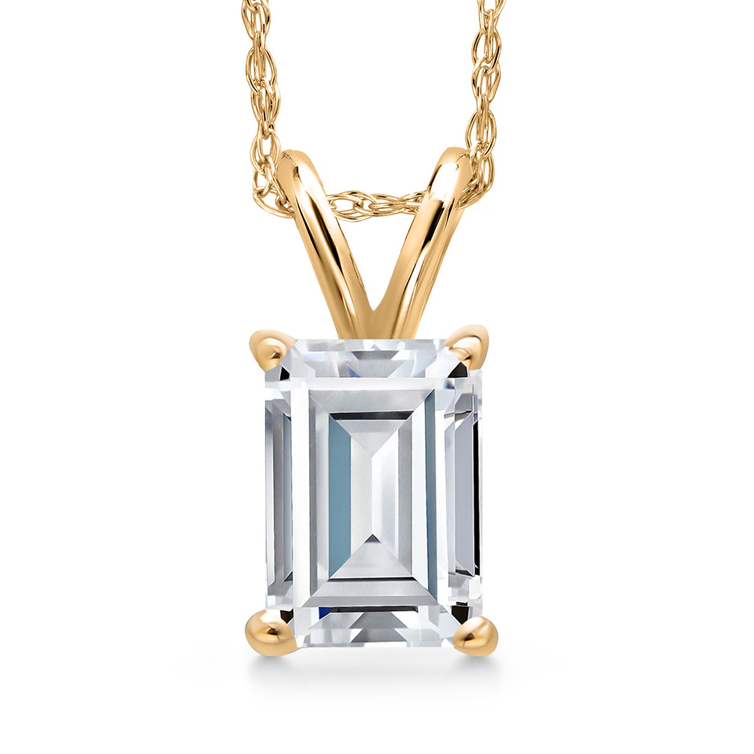 Moissanite_Necklace in 14K Yellow Gold