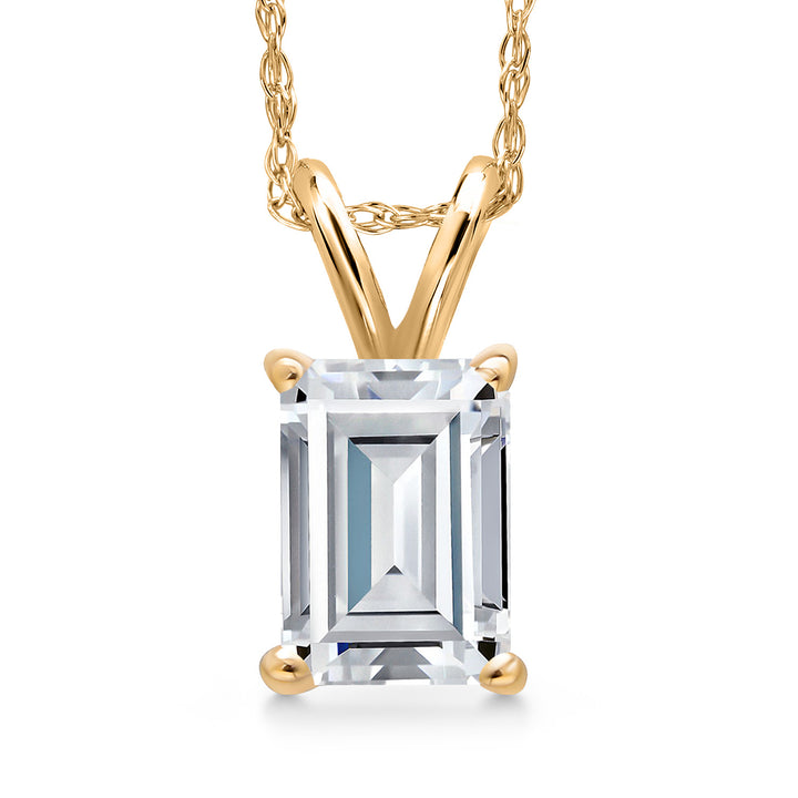 Moissanite_Necklace in 14K Yellow Gold
