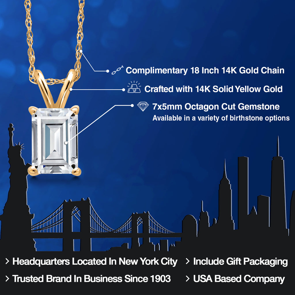 Moissanite_Necklace in 14K Yellow Gold