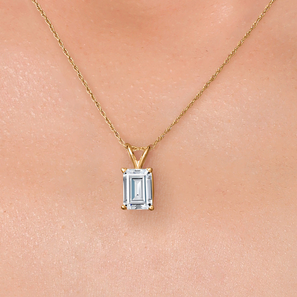 Moissanite_Necklace in 14K Yellow Gold