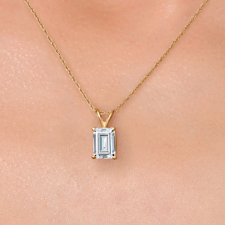 Moissanite_Necklace in 14K Yellow Gold