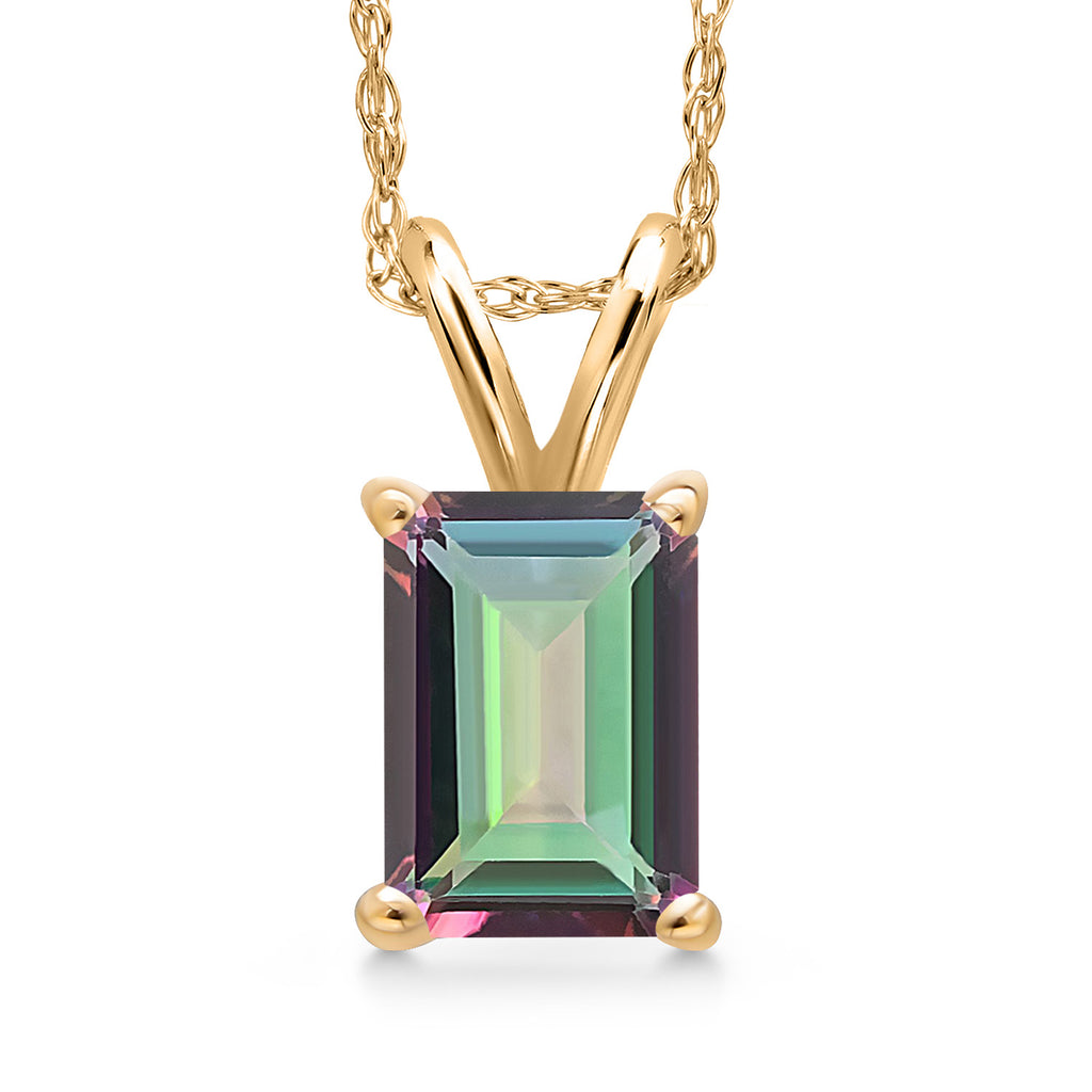 Green Mystic Topaz_Necklace in 14K Yellow Gold