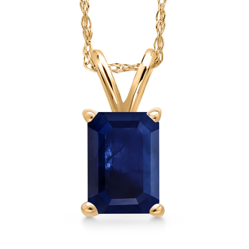 Blue Sapphire - September_Necklace in 14K Yellow Gold