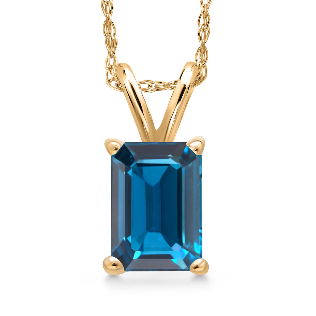 London Blue Topaz - November_Necklace in 14K Yellow Gold
