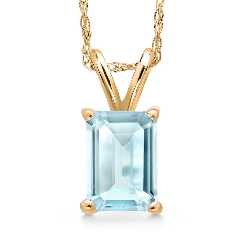 Sky Blue Topaz - November_Necklace in 14K Yellow Gold
