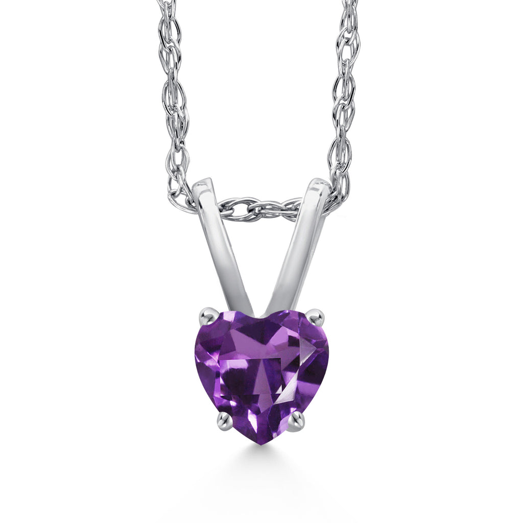Amethyst - February_Pendant in 14K White Gold