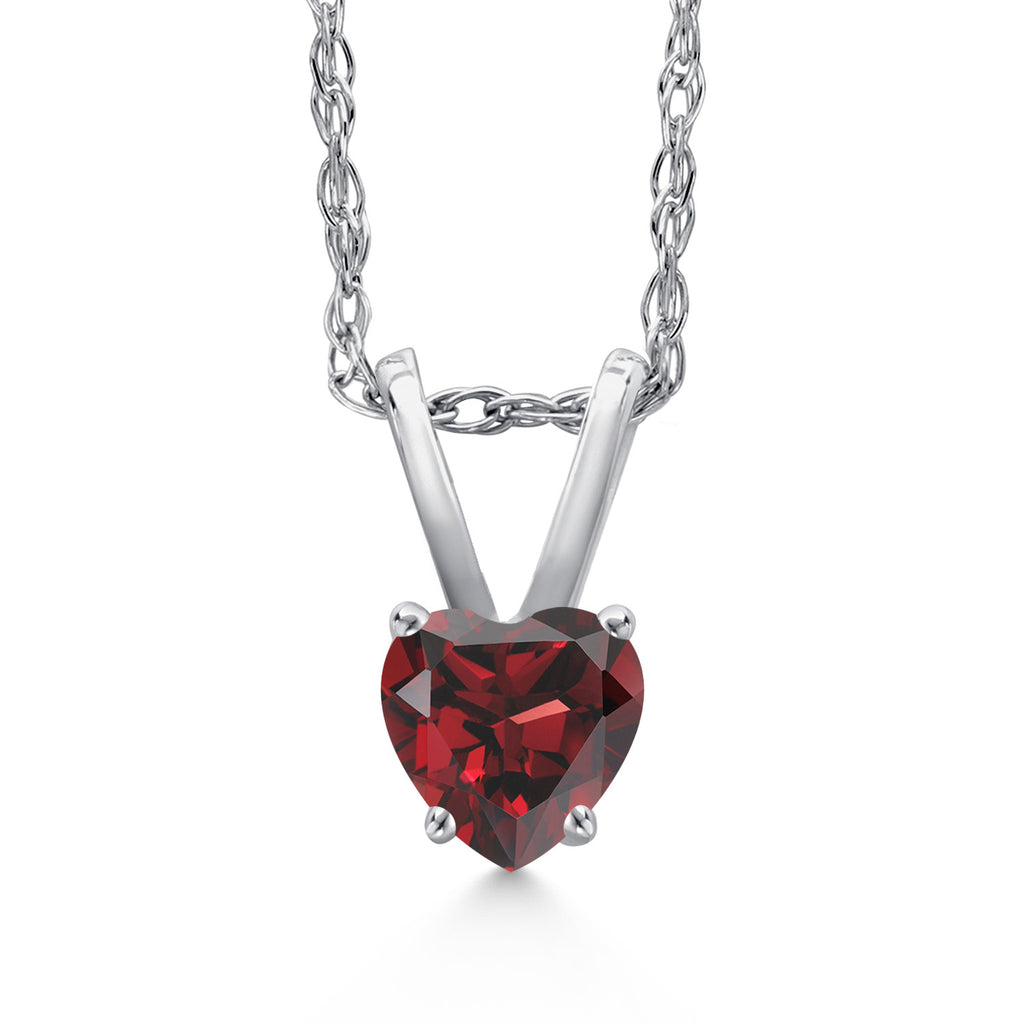 Garnet - January_Pendant in 14K White Gold