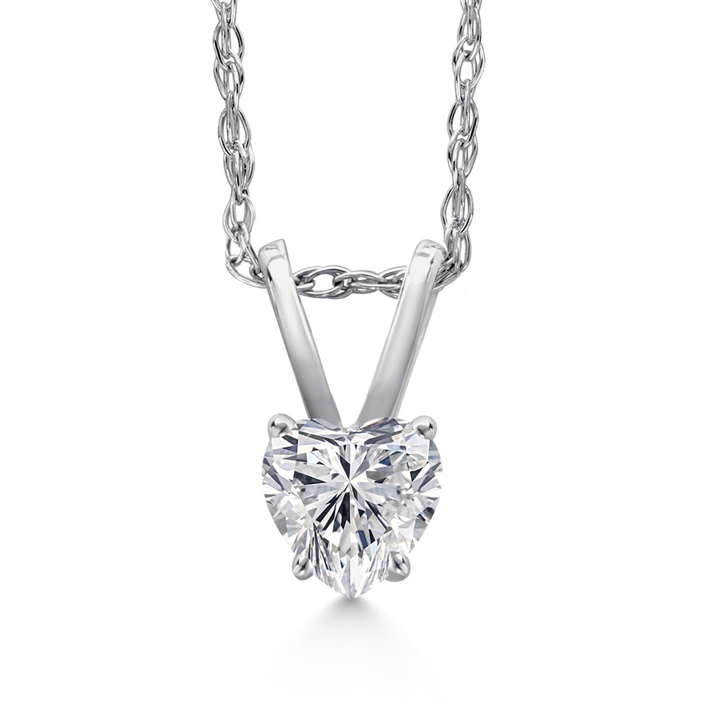 White Lab Grown Diamond - April_Pendant in 14K White Gold