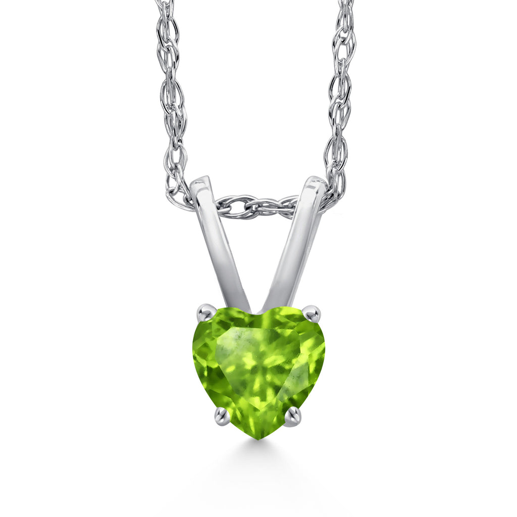 Peridot - August_Pendant in 14K White Gold