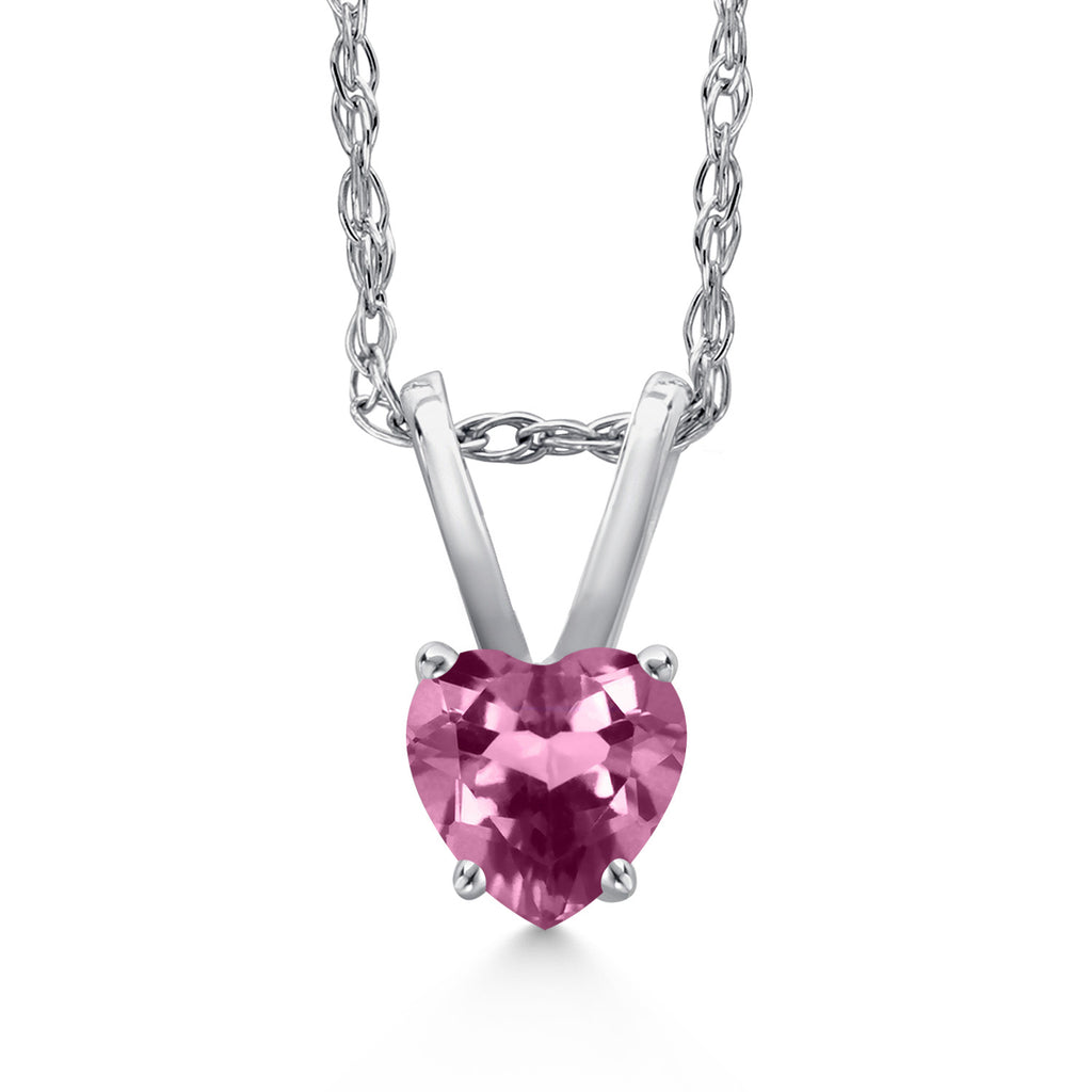 Pink Tourmaline - October_Pendant in 14K White Gold
