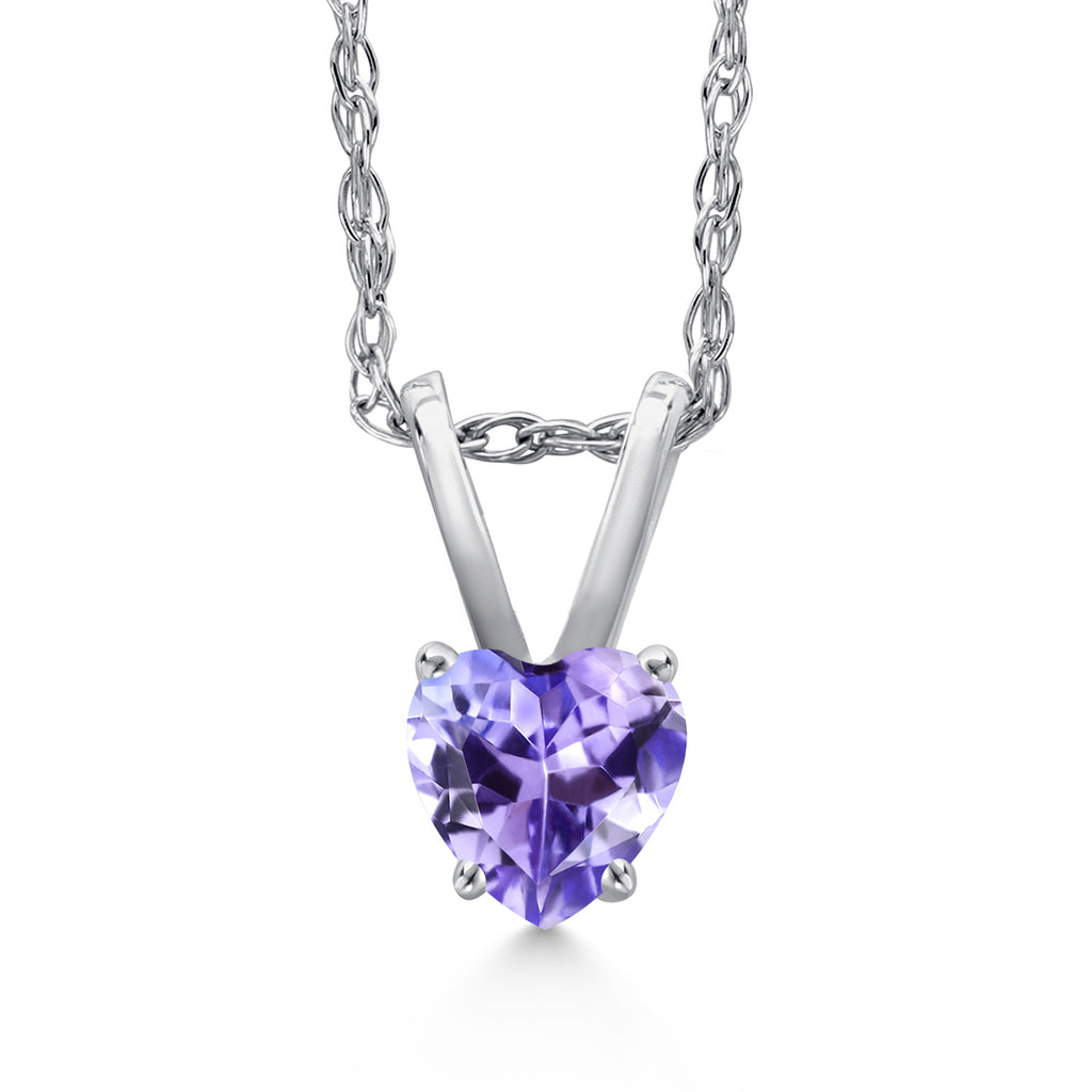 Tanzanite - December_Pendant in 14K White Gold