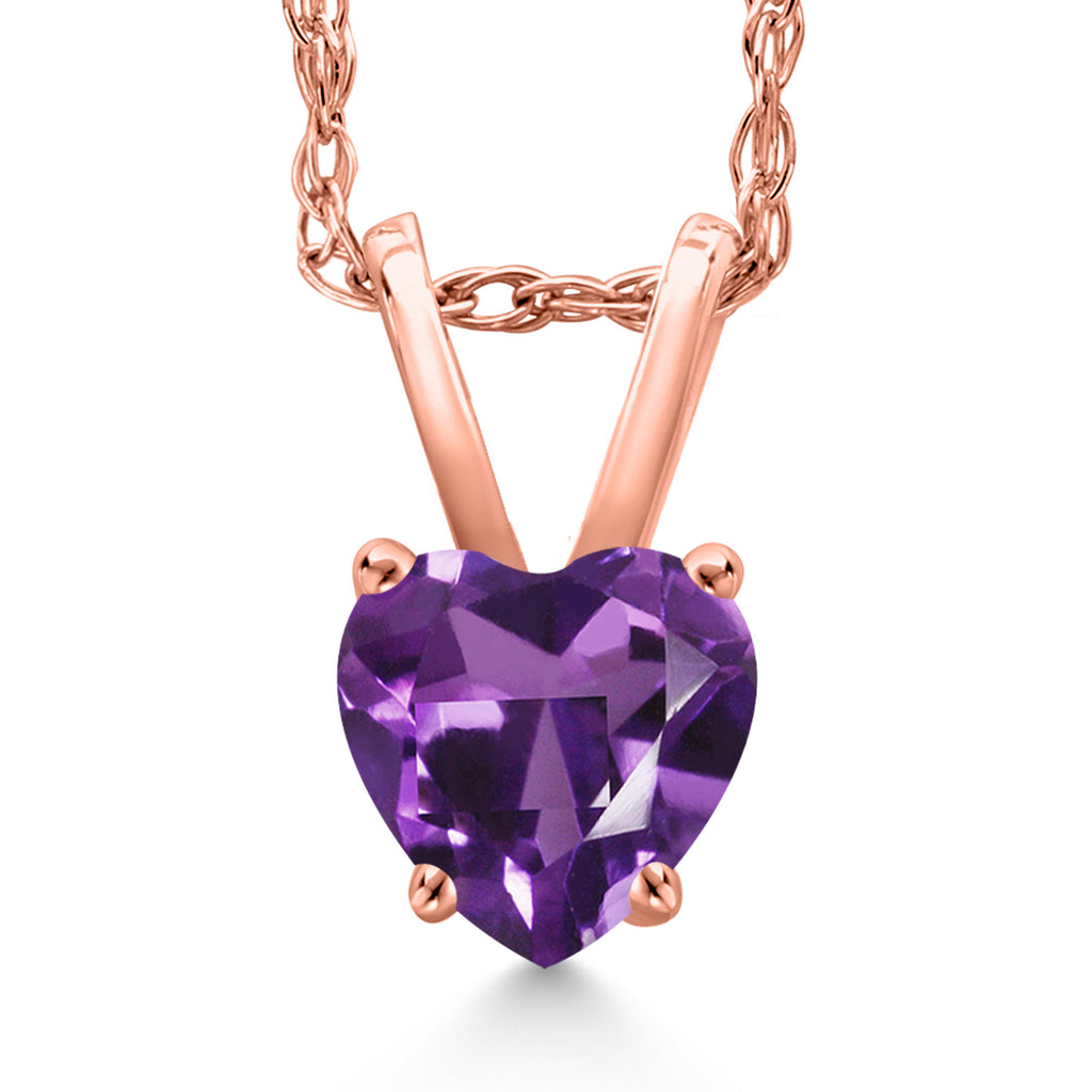 Amethyst - February_Pendant in 14K Rose Gold
