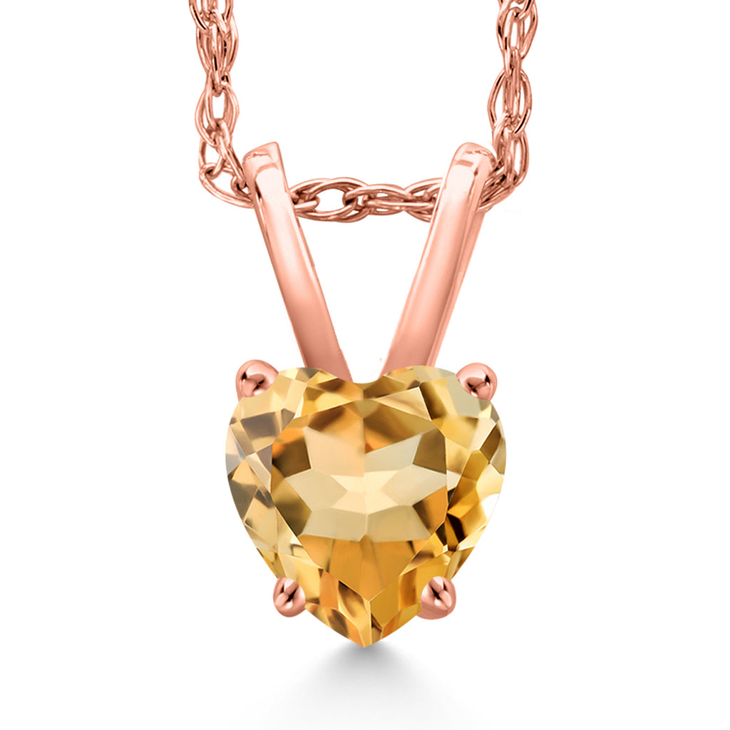 Citrine - November_Pendant in 14K Rose Gold