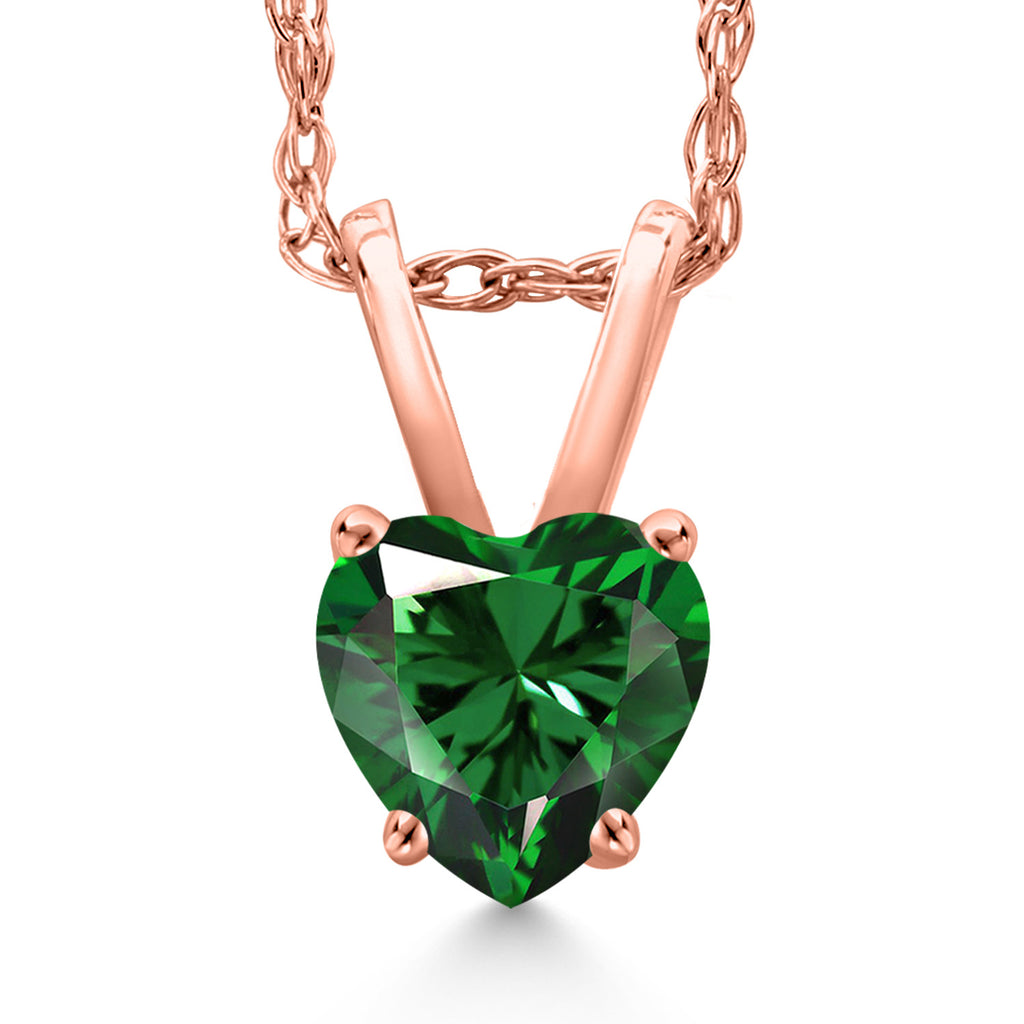 Nano Emerald - May_Pendant in 14K Rose Gold