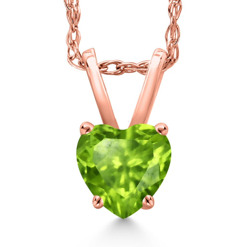 Peridot - August_Pendant in 14K Rose Gold
