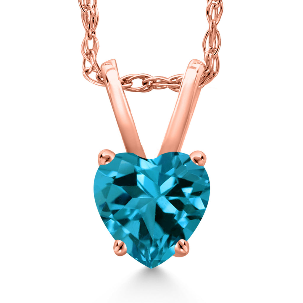 London Blue Topaz - November_Pendant in 14K Rose Gold