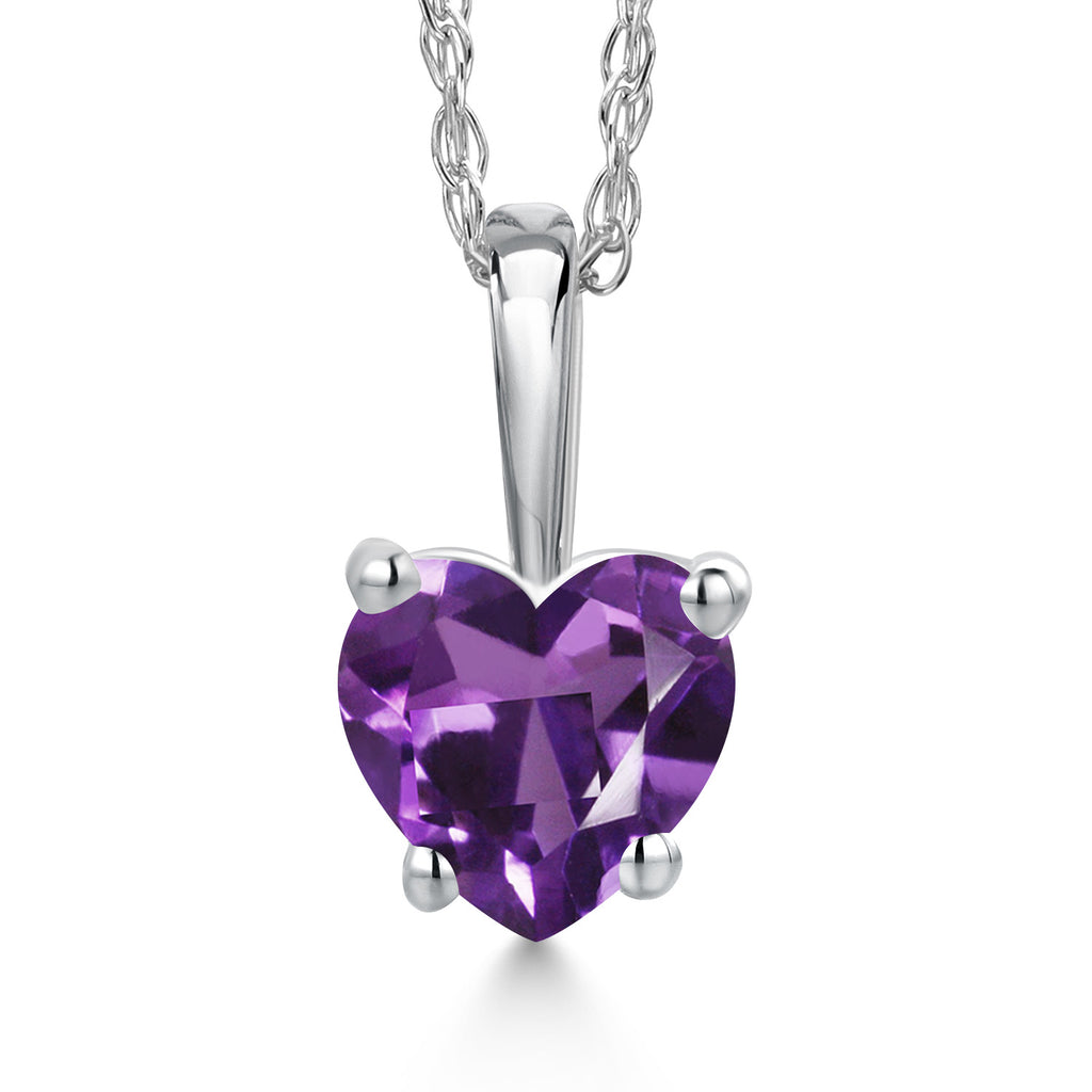 Amethyst - February_Pendant in 14K White Gold