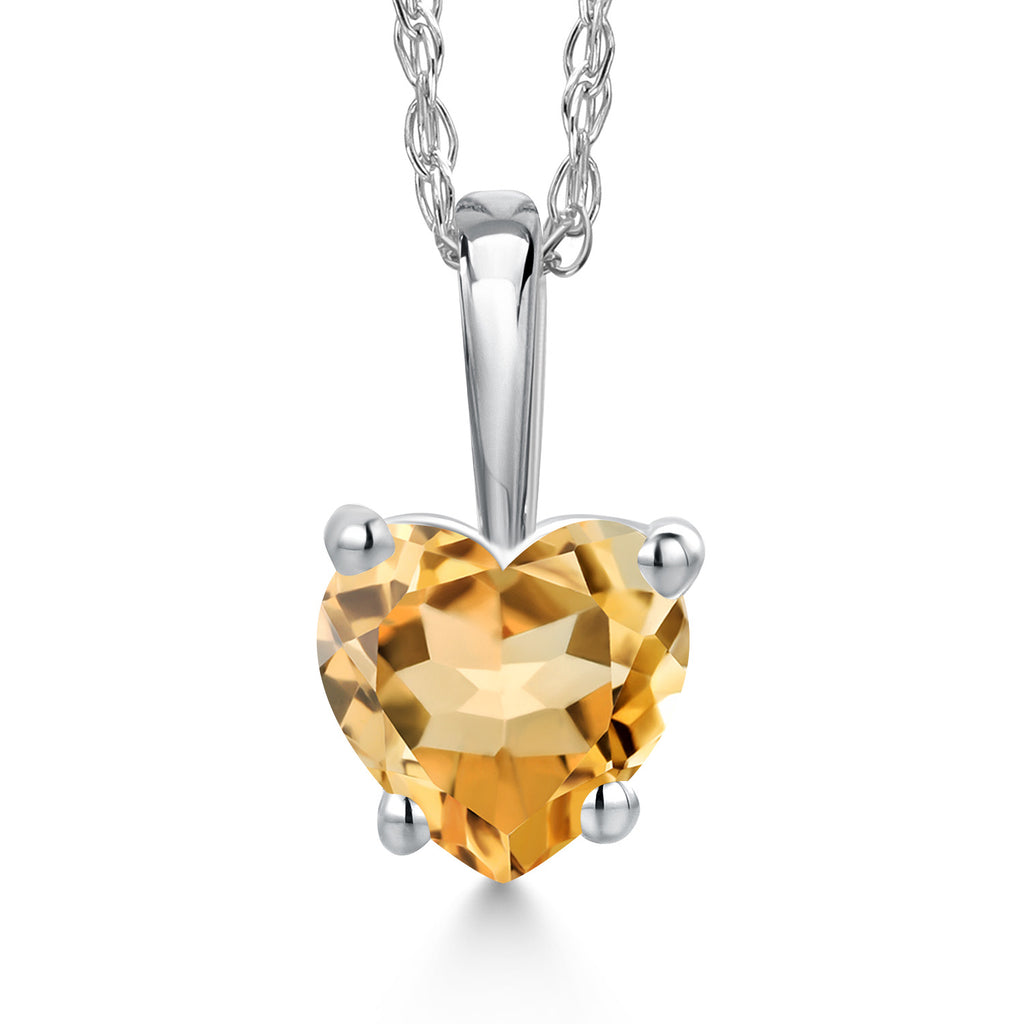 Citrine - November_Pendant in 14K White Gold