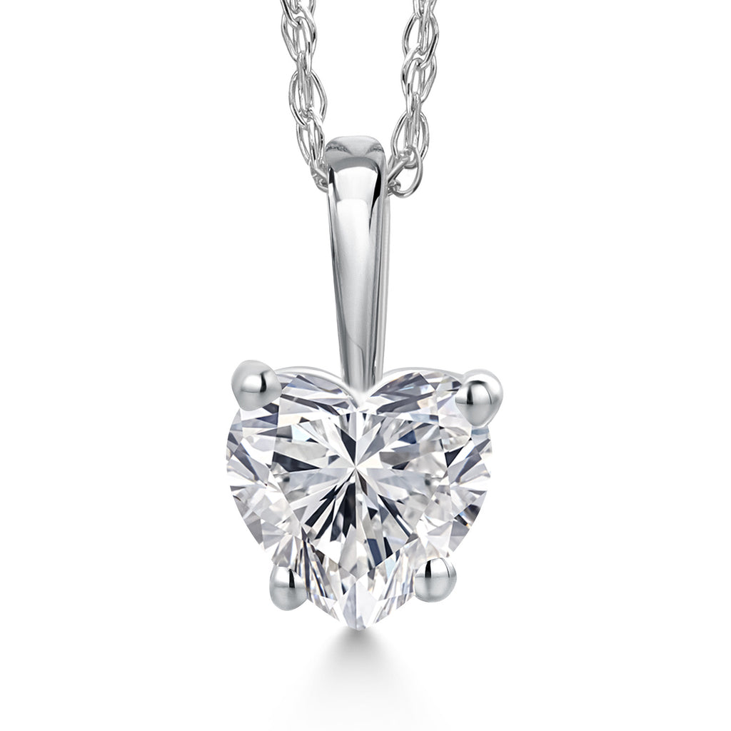 White Lab Grown Diamond - April_Pendant in 14K White Gold