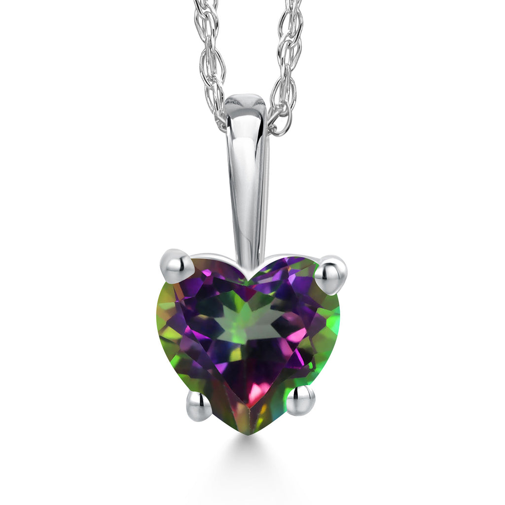 Green Mystic Topaz_Pendant in 14K White Gold
