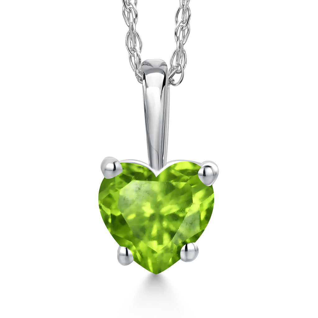 Peridot - August_Pendant in 14K White Gold