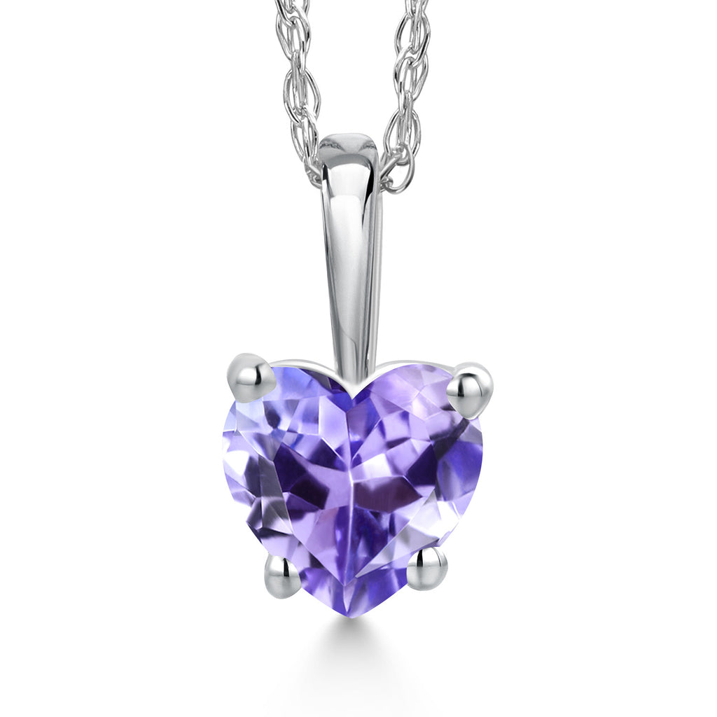 Tanzanite - December_Pendant in 14K White Gold