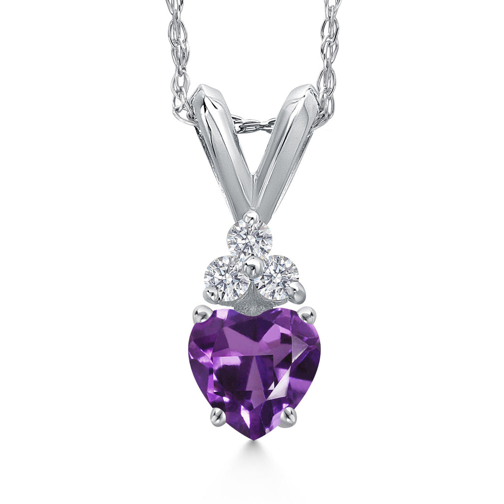 Amethyst - February_Pendant in 14K White Gold