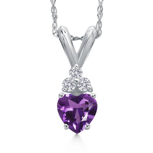 Amethyst - February_Pendant in 14K White Gold