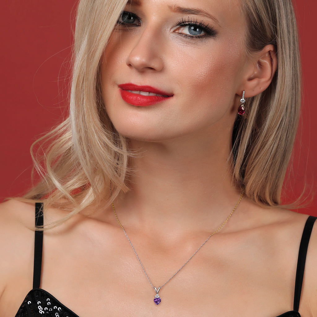 Amethyst - February_Pendant in 14K White Gold