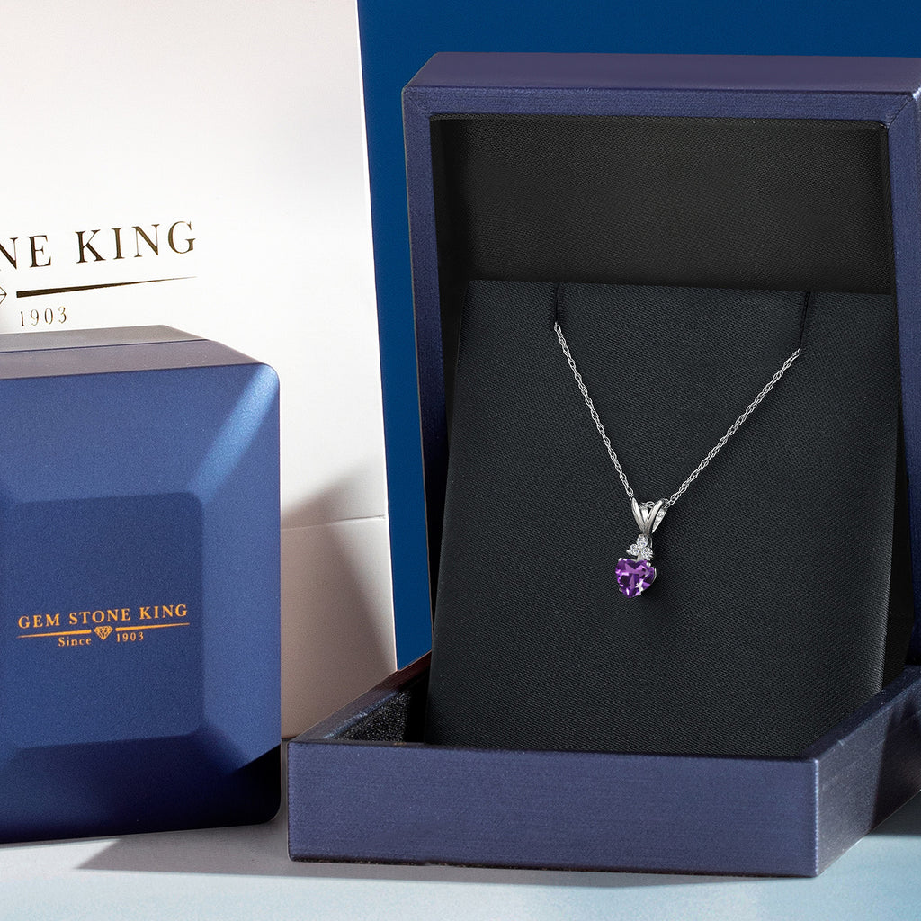 Amethyst - February_Pendant in 14K White Gold