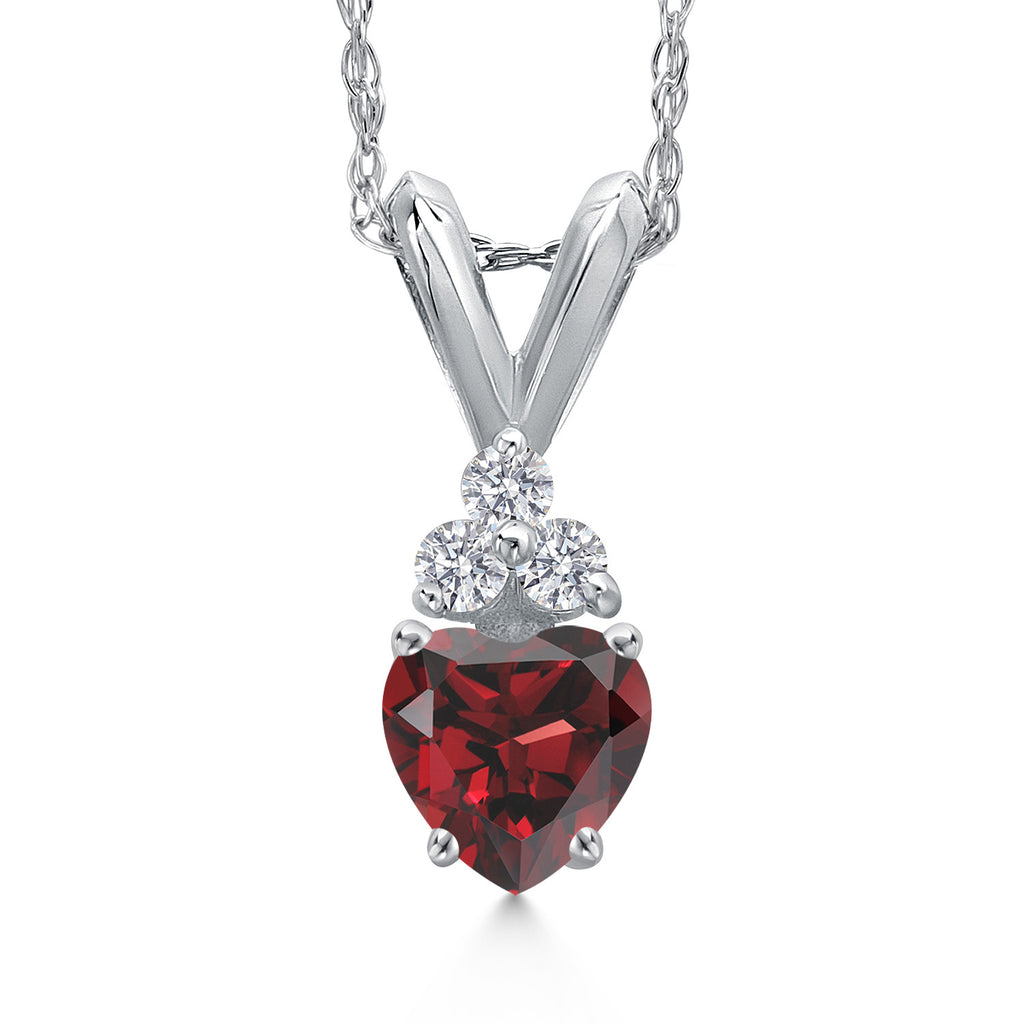 Garnet - January_Pendant in 14K White Gold