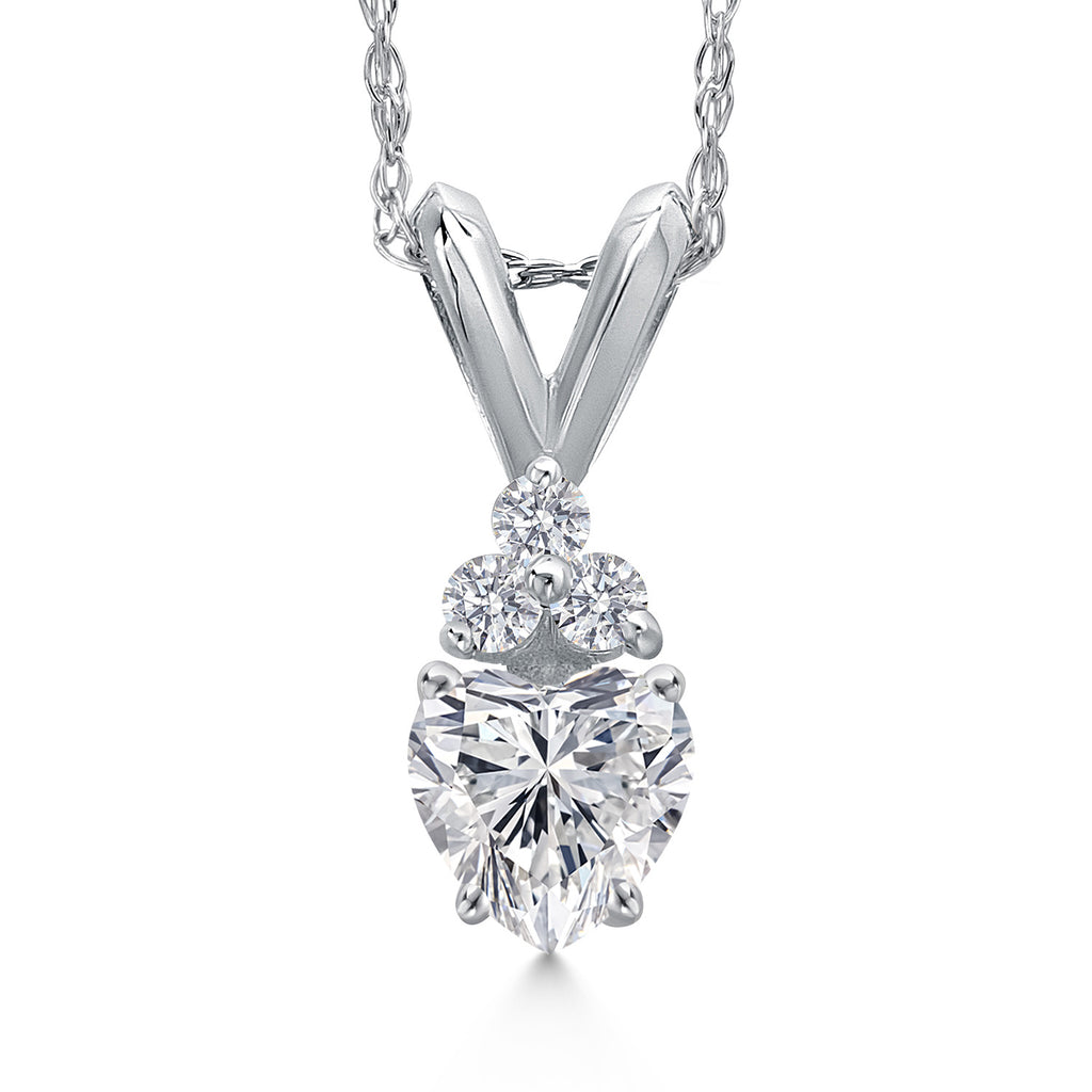 White Lab Grown Diamond - April_Pendant in 14K White Gold