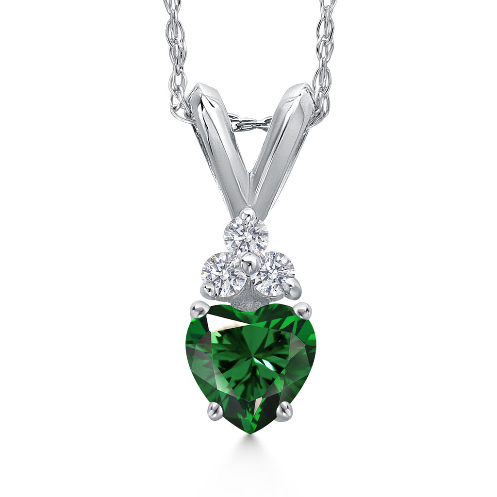 Nano Emerald - May_Pendant in 14K White Gold