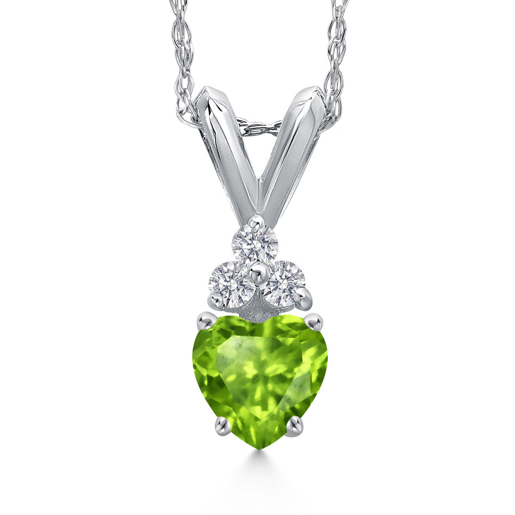 Peridot - August_Pendant in 14K White Gold
