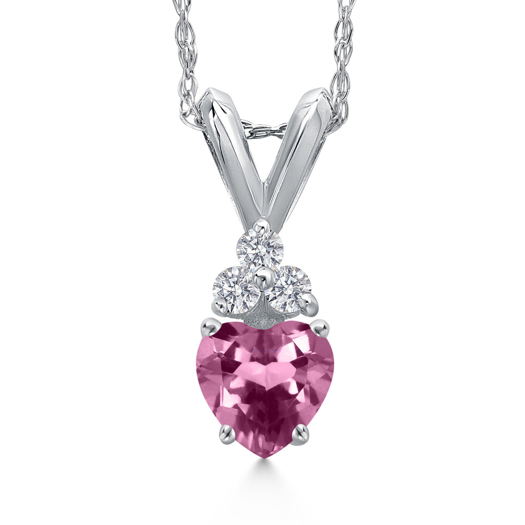 Pink Tourmaline - October_Pendant in 14K White Gold