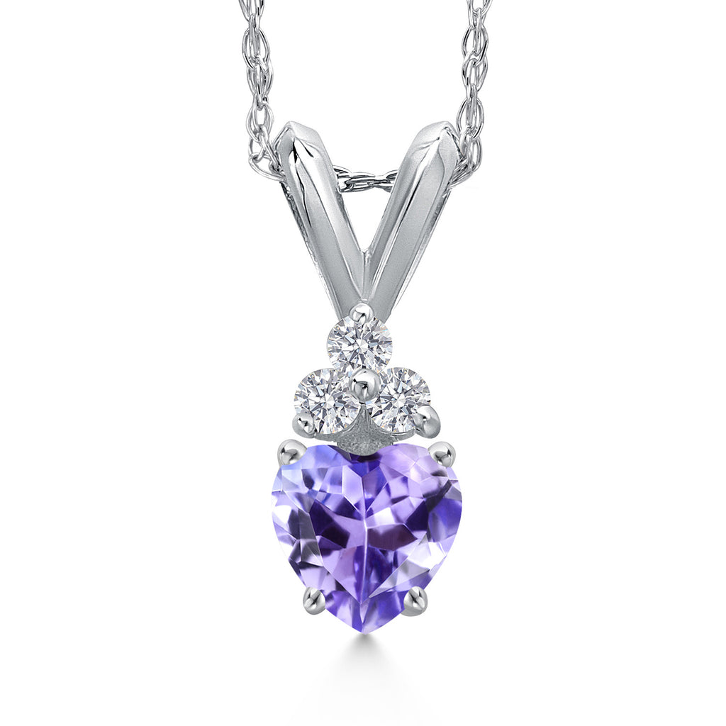 Tanzanite - December_Pendant in 14K White Gold