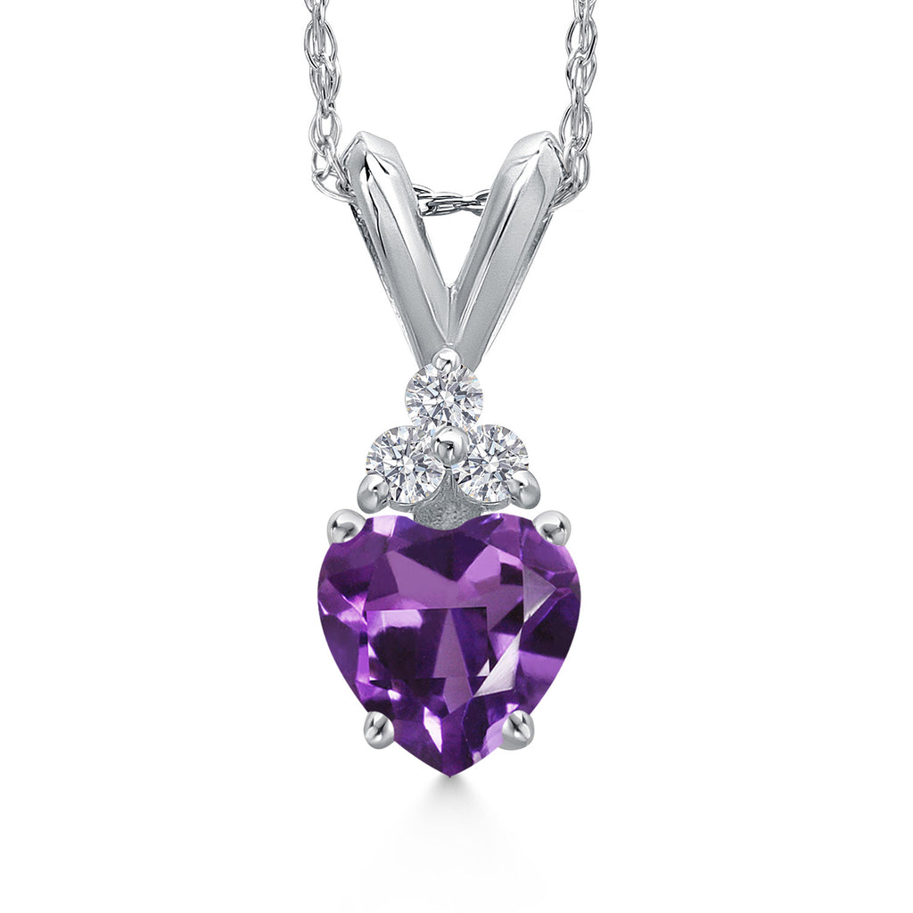 Amethyst - February_Pendant in 14K White Gold