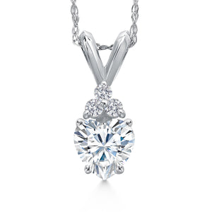 White Moissanite - April_Pendant in 14K White Gold