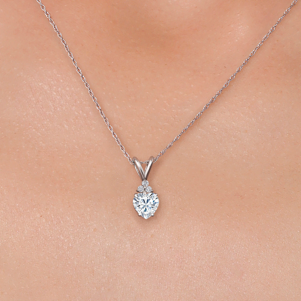 White Moissanite - April_Pendant in 14K White Gold