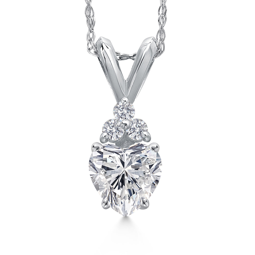 White Lab Grown Diamond - April_Pendant in 14K White Gold