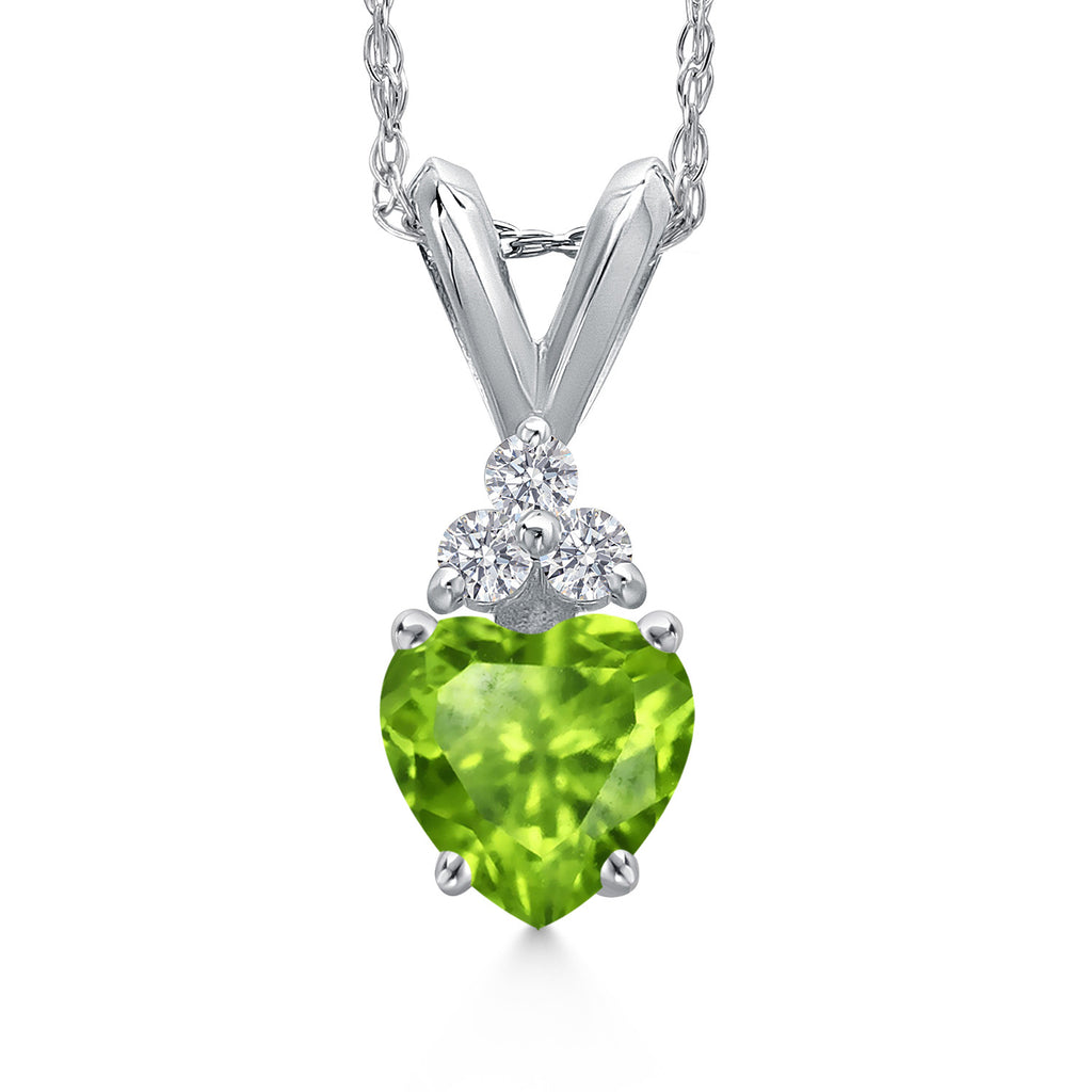 Peridot - August_Pendant in 14K White Gold