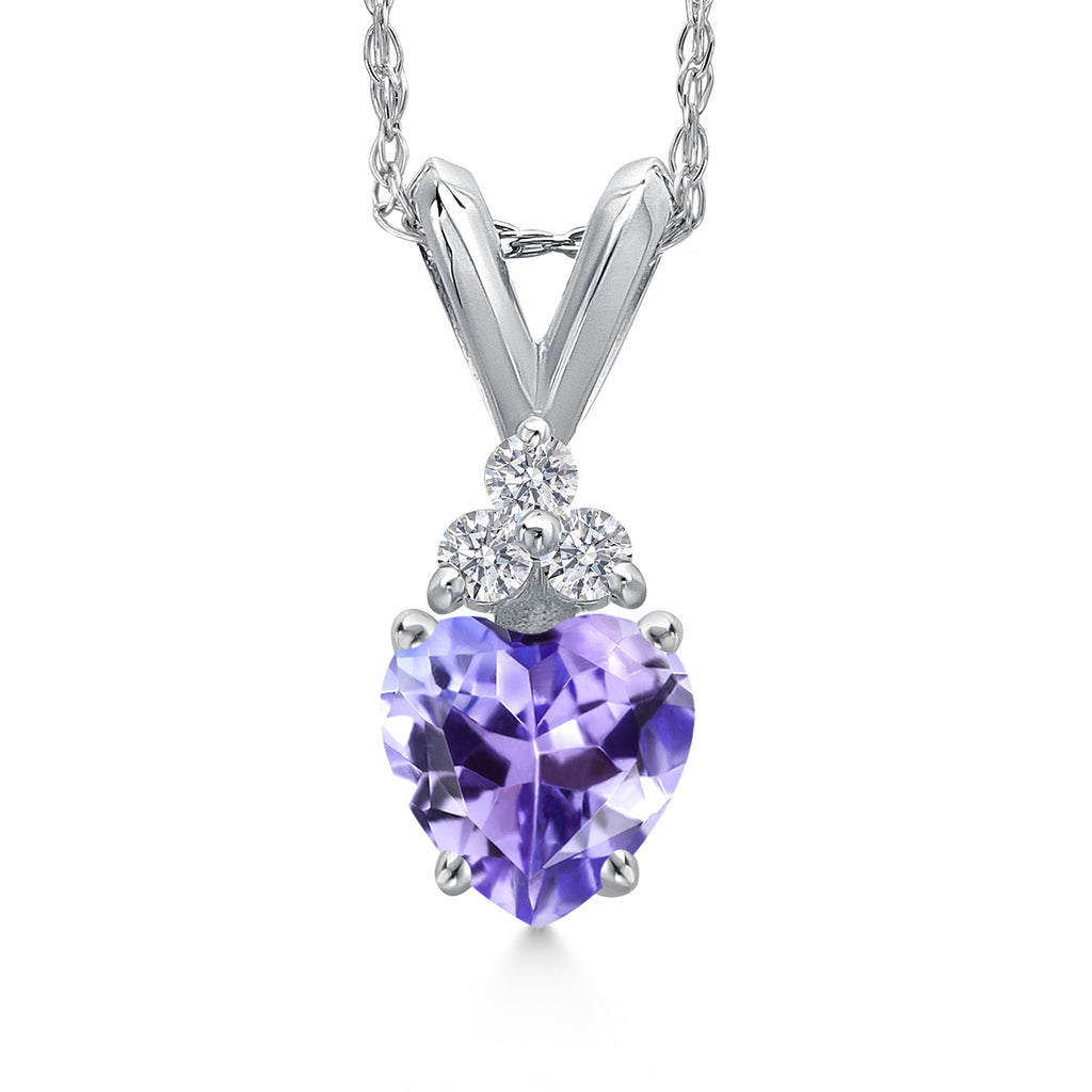 Tanzanite - December_Pendant in 14K White Gold