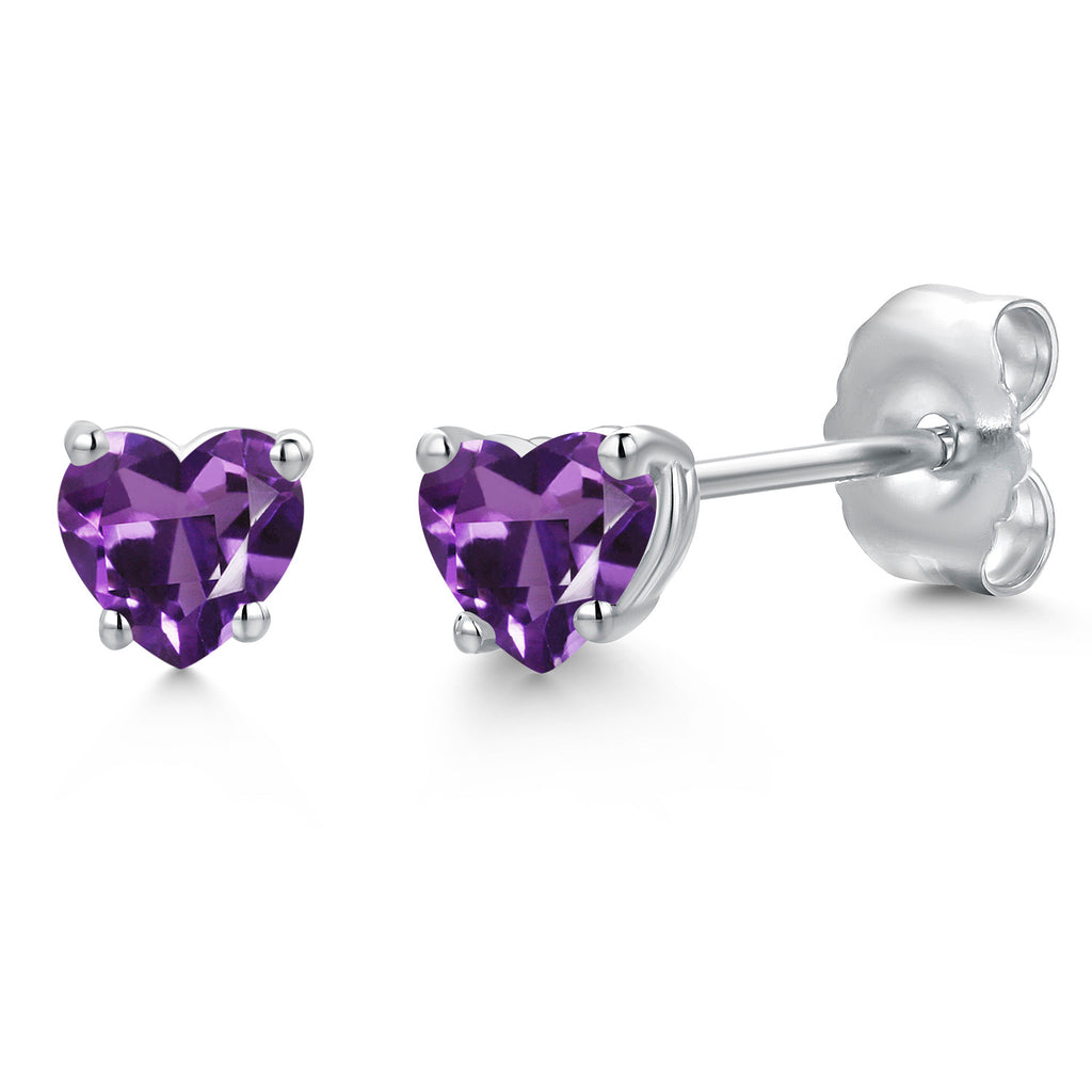 Amethyst - February_Earrings in 14K White Gold