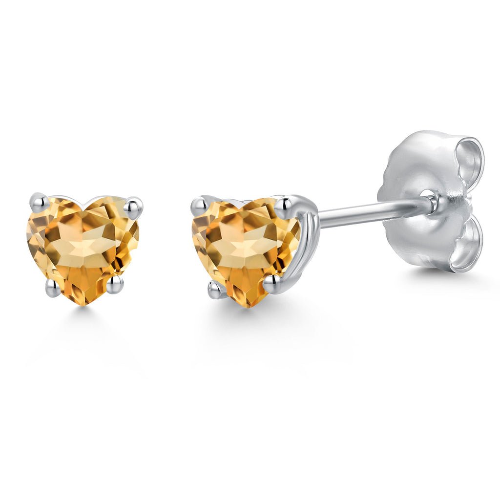 Citrine - November_Earrings in 14K White Gold