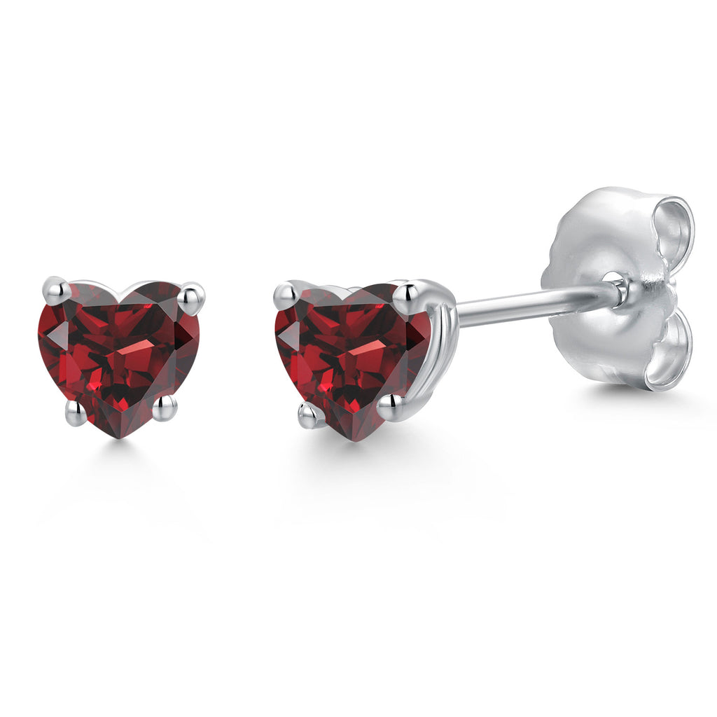 Garnet - January_Earrings in 14K White Gold